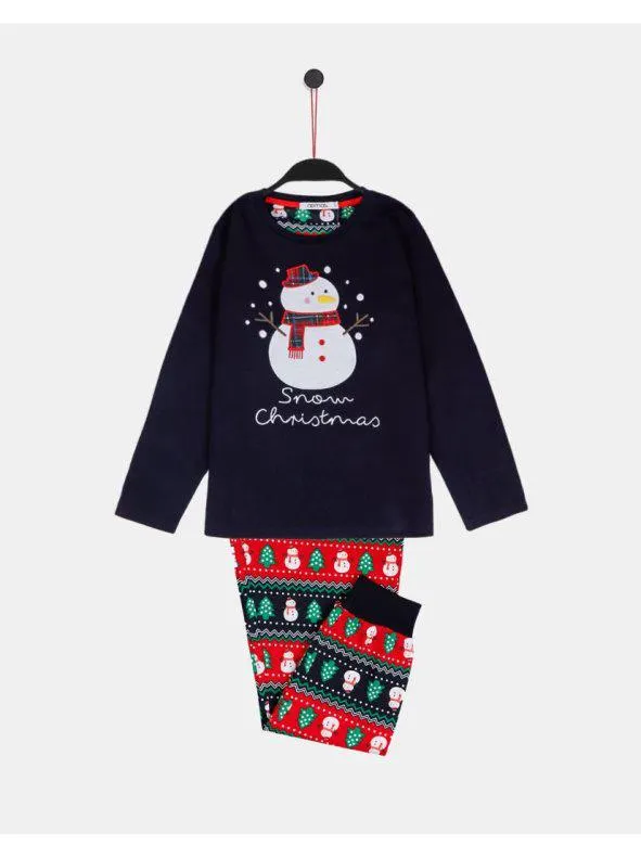 Pijama Manga Larga Snow Christmas Para Niño