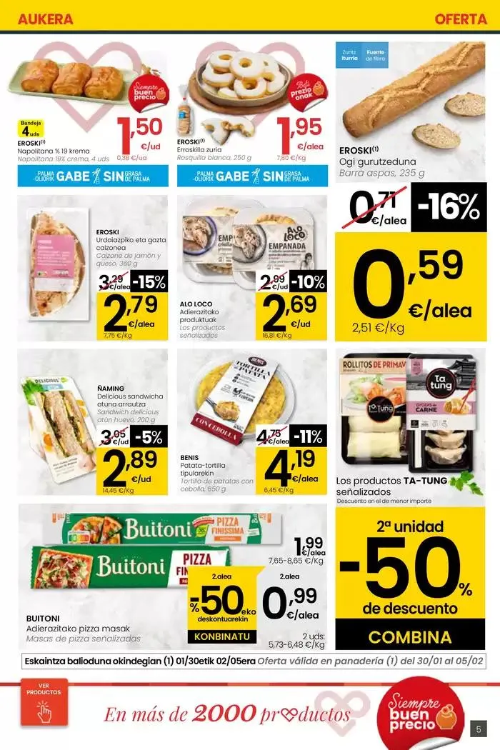 Catálogo de 2000 produktu baino gehiago, BETI PREZIO ONEAN EROSKI CENTER 30 de enero al 11 de febrero 2025 - Página 5