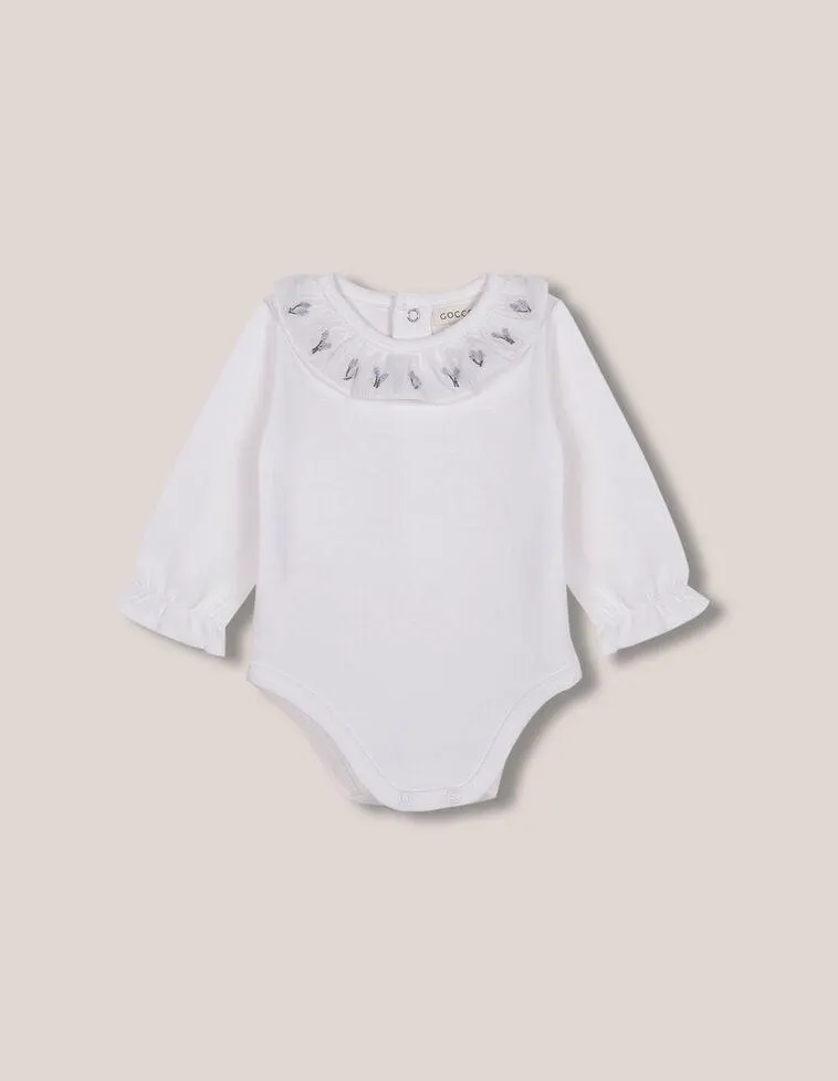 Body Cuello Bordado Blanco Roto