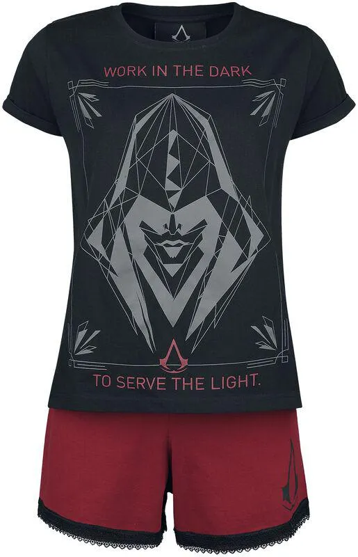 "Lines" Pijama negro/rojo de Assassin's Creed