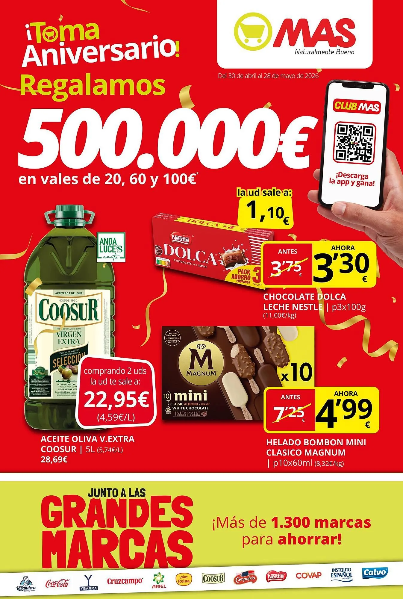 Catálogo de Folleto Supermercados MAS 30 de abril al 28 de mayo 2026 - Página 1