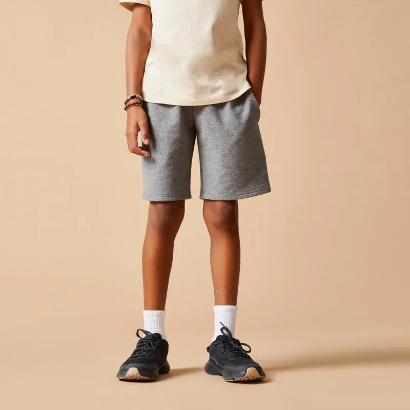 Pantalón Corto 500 Niños Gris Jaspeado