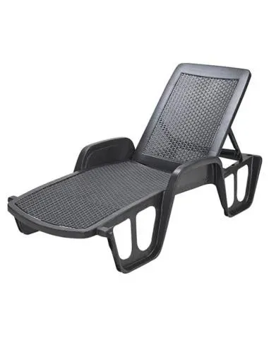 Tumbona Resina Ratan Antracita Saturnia