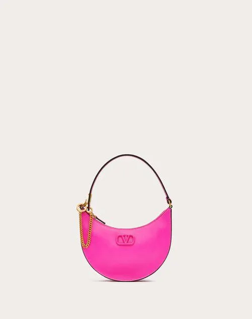 BOLSO HOBO MINI VLOGO SIGNATURE DE PIEL DE BECERRO GRANULADA
