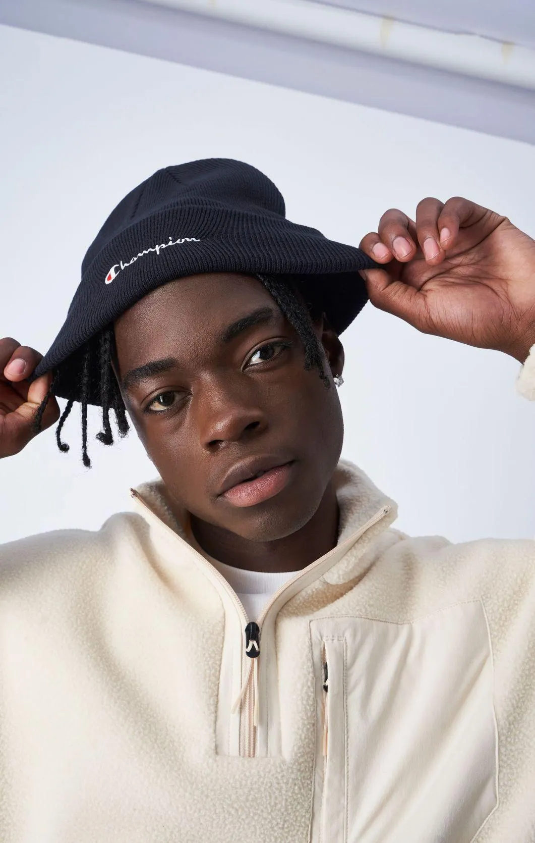 Dark Blue Gorro de punto con logotipo