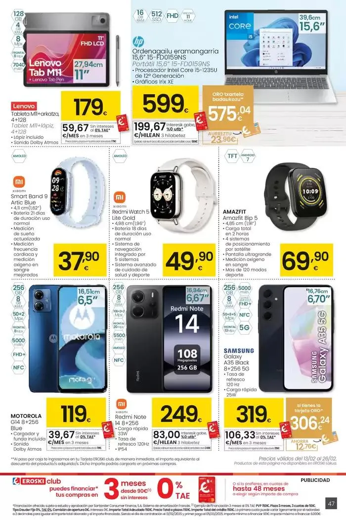 Catálogo de 2000 produktu baino gehiago, BETI PREZIO ONEAN HIPERMERKATUAK EROSKI 13 de febrero al 25 de febrero 2025 - Página 47