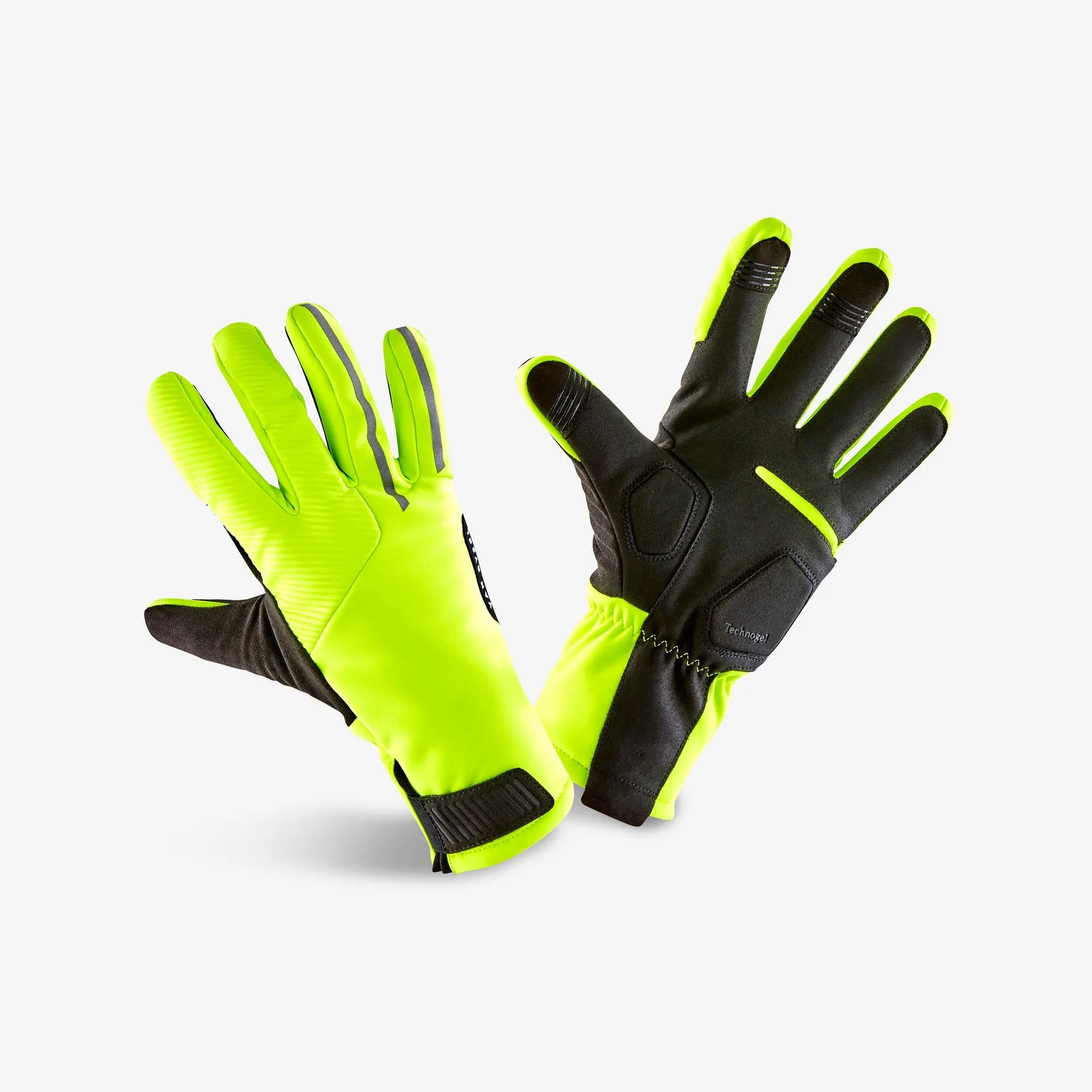 Guantes ciclismo invierno triban roadc 900 amarillo fluorescente