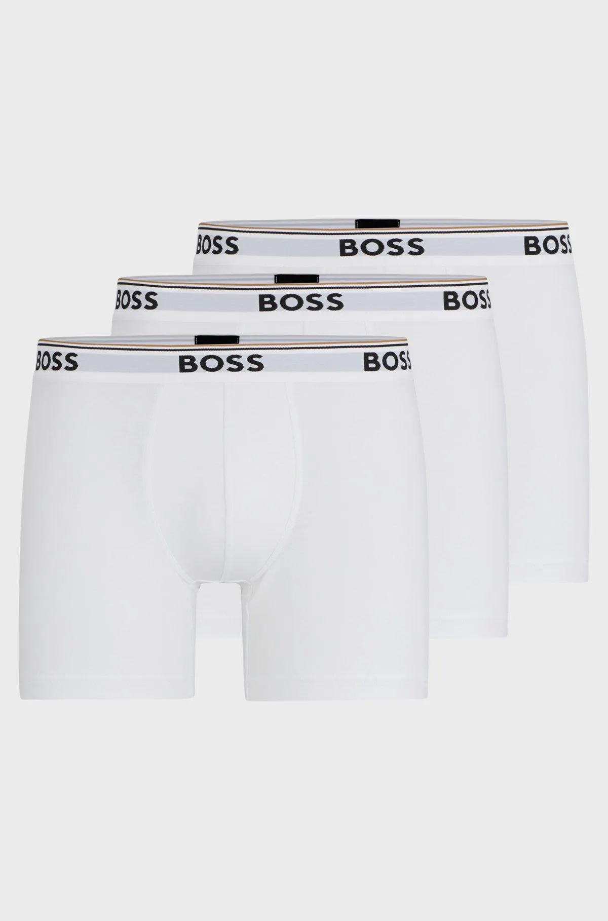 Paquete de tres calzoncillos bóxer en algodón elástico con logos