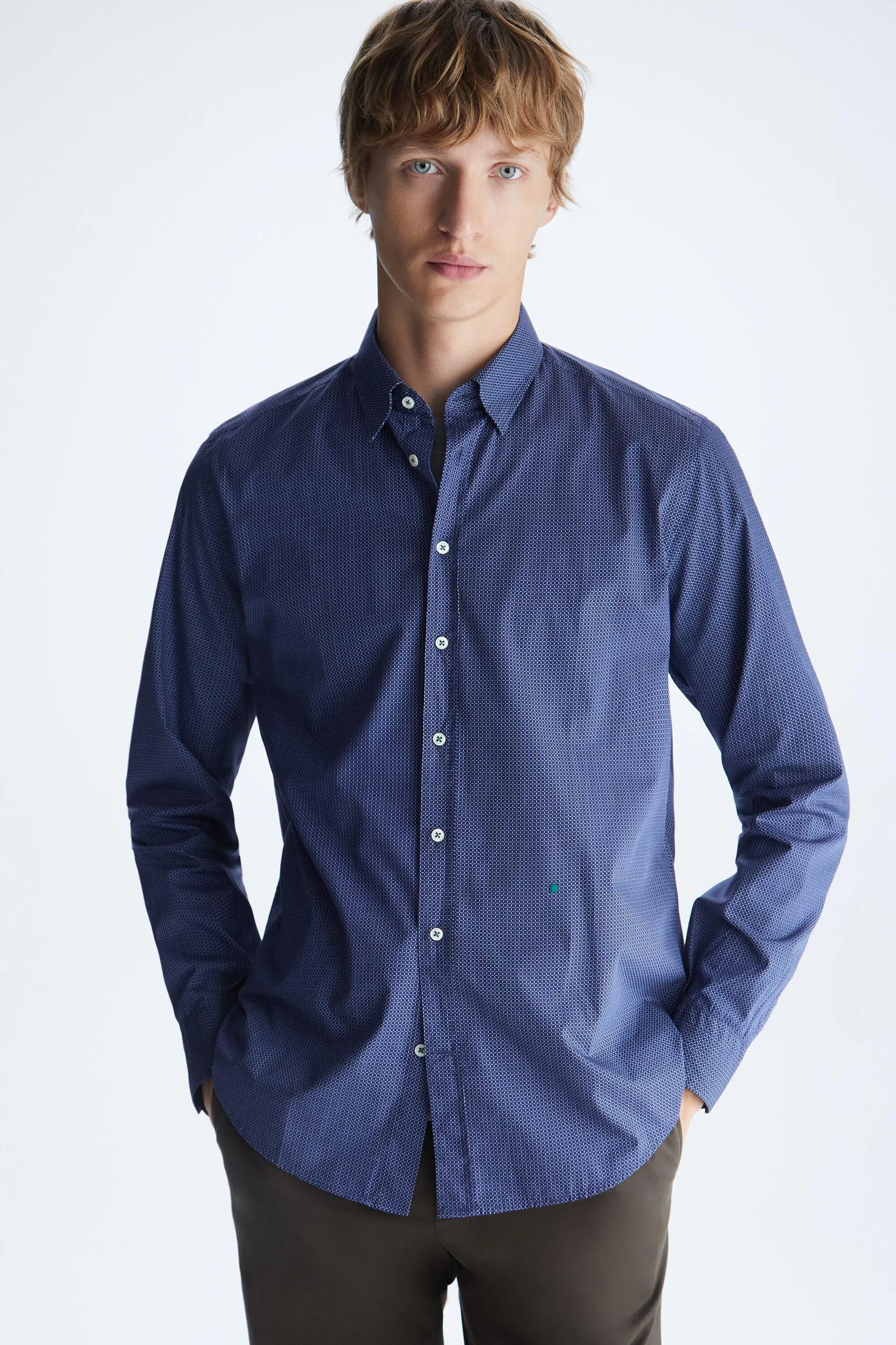 Camisa popelín estampado Mini Cubos