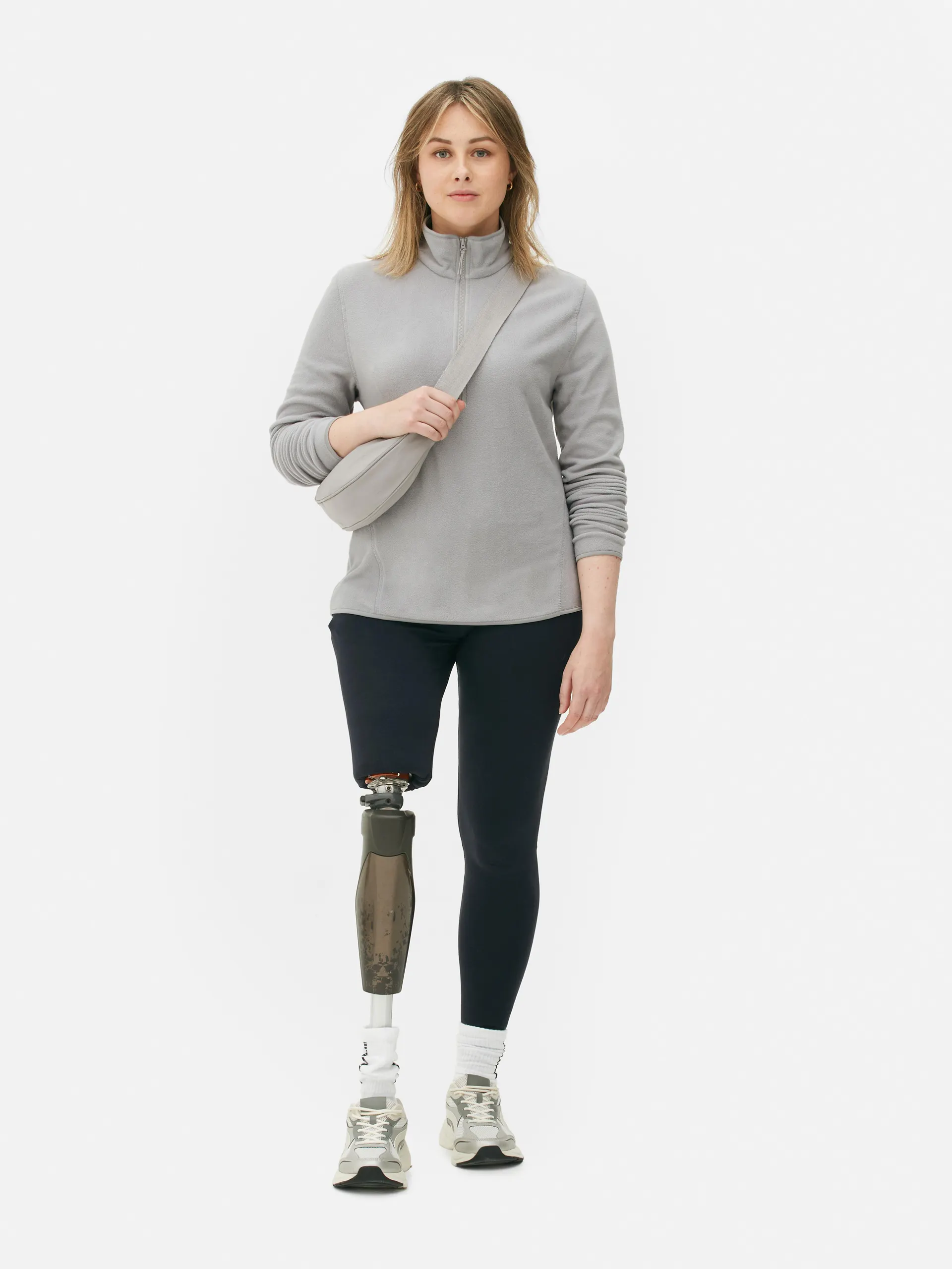 Maglione in pile con mezza zip