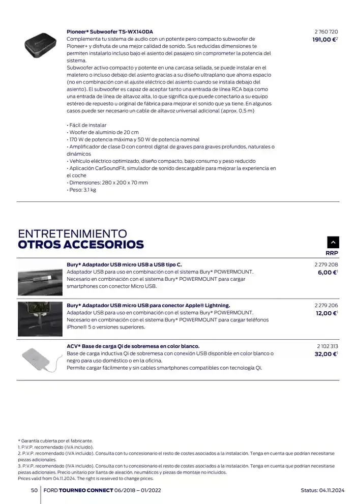Catálogo de Ford de accesorios Tourneo Connect 13 de noviembre al 13 de noviembre 2025 - Página 50