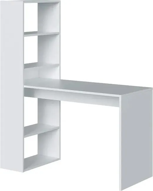 Mesa de escritorio y estanteria, Color Blanco Artik