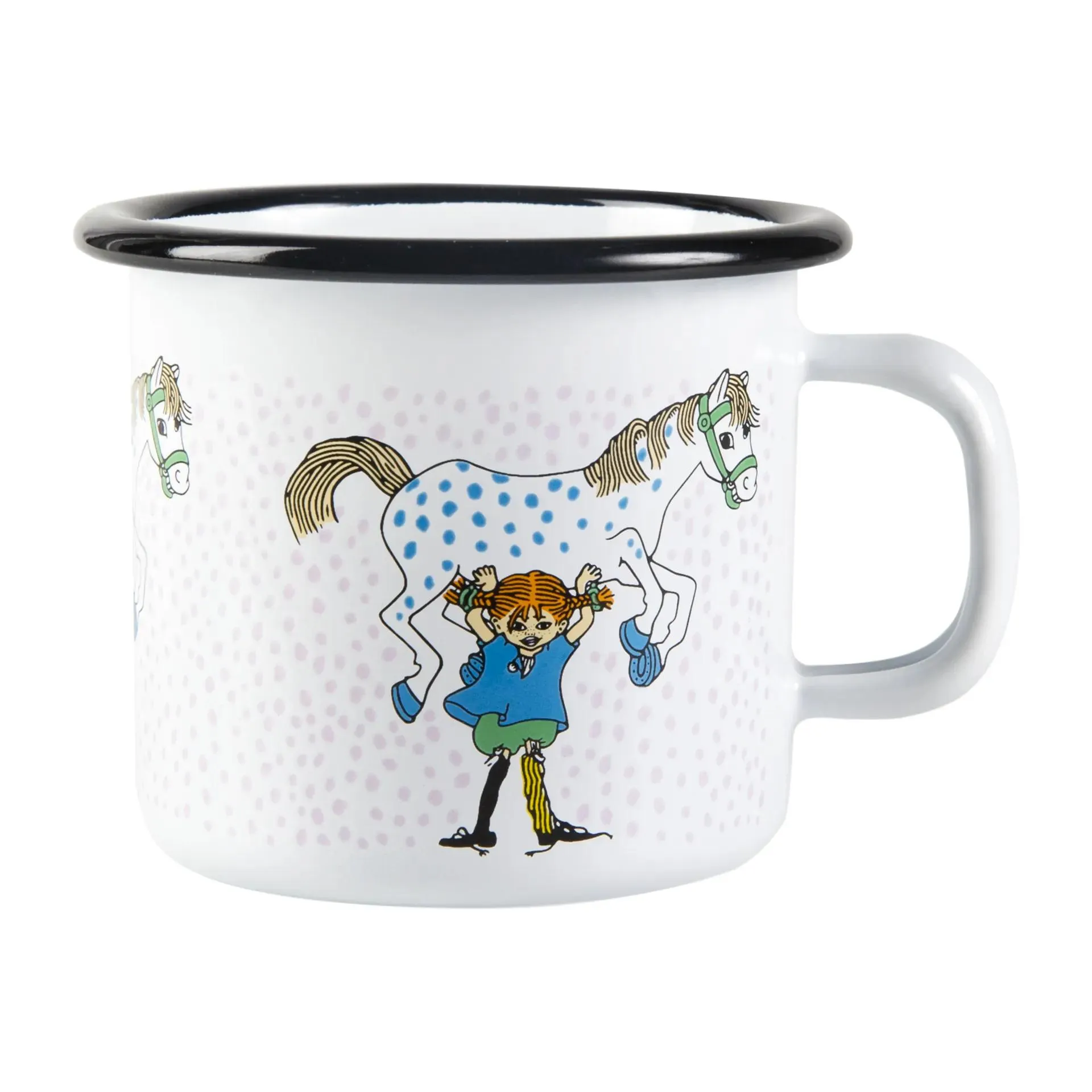 Taza esmaltada Pippi and the horse 2,5 dl White