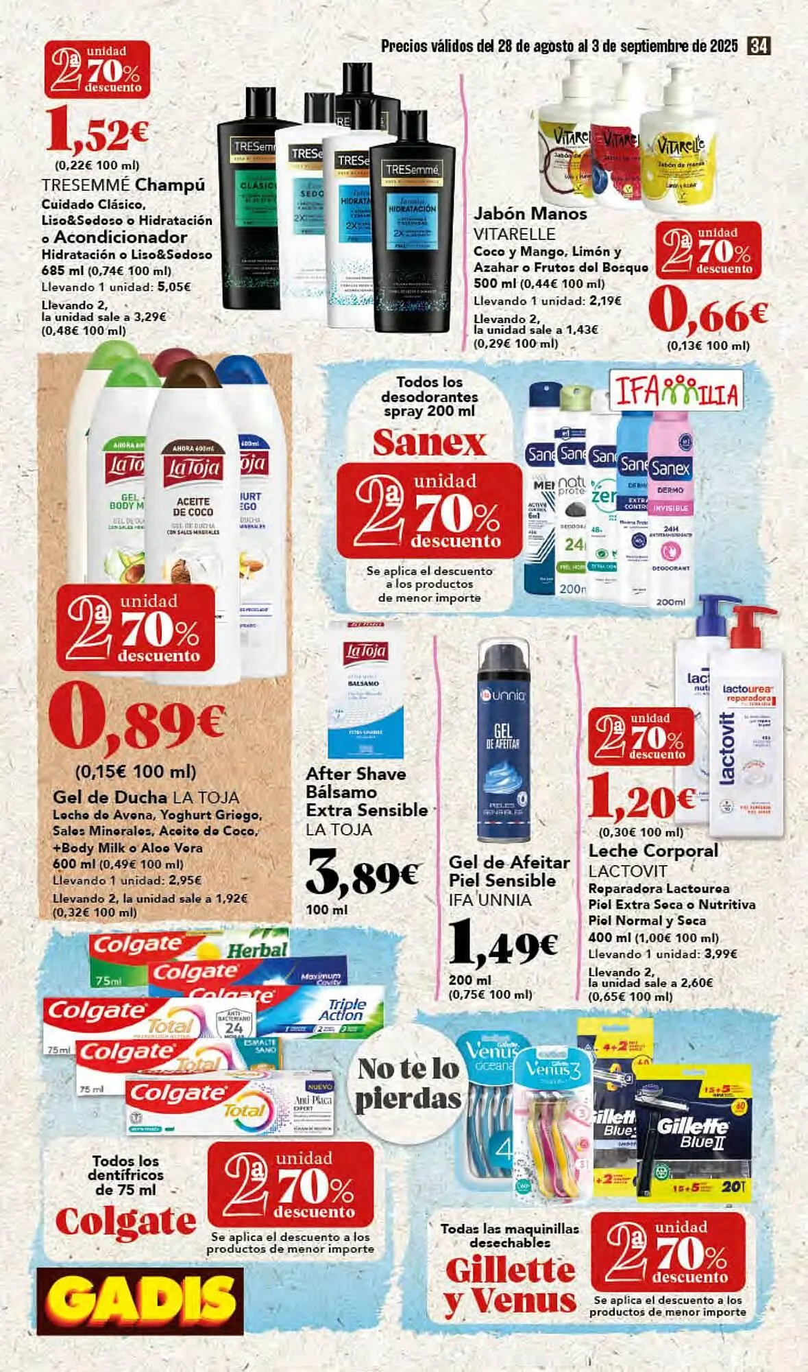 Catálogo de Folleto Gadis 28 de agosto al 3 de septiembre 2025 - Página 34