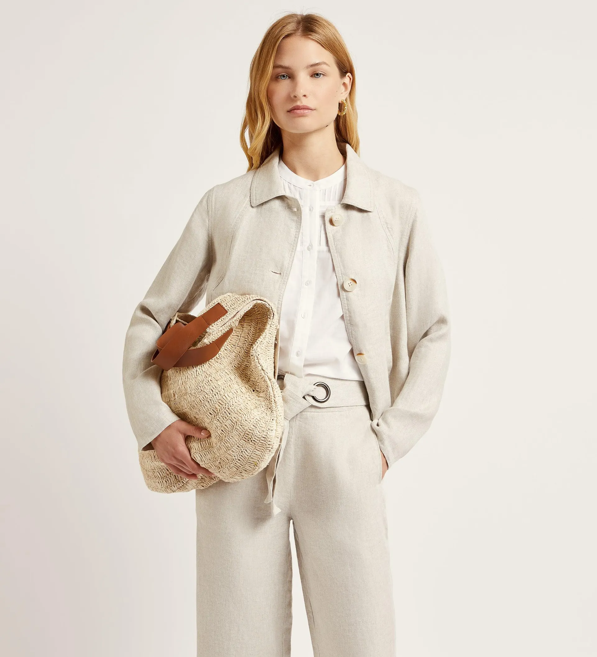 Cazadora lino desflecada