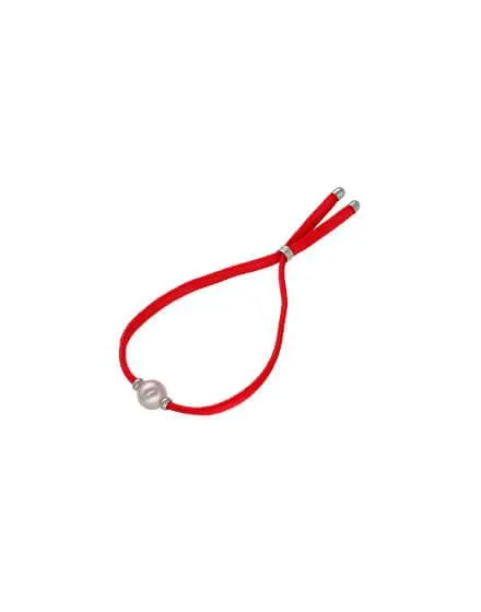 Pulsera elástica Sifnos roja con perla
