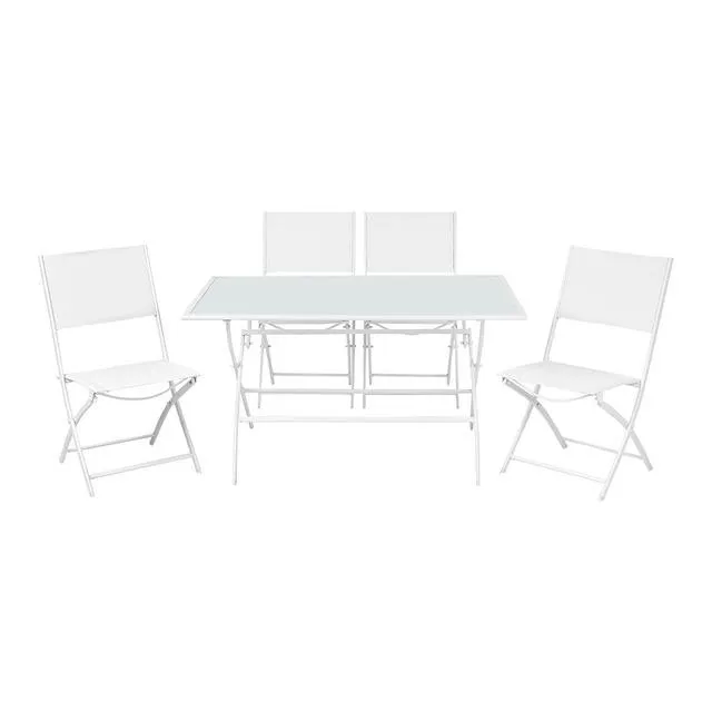 Conjunto de comedor de jardín en blanco Labrador Basics El Corte Inglés