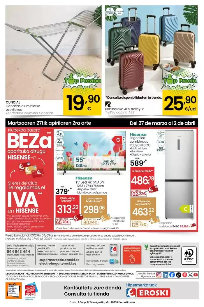 Catálogo de Prezio merkeagoa HIPERMERKATUAK EROSKI 27 de marzo al 8 de abril 2025 - Página 48
