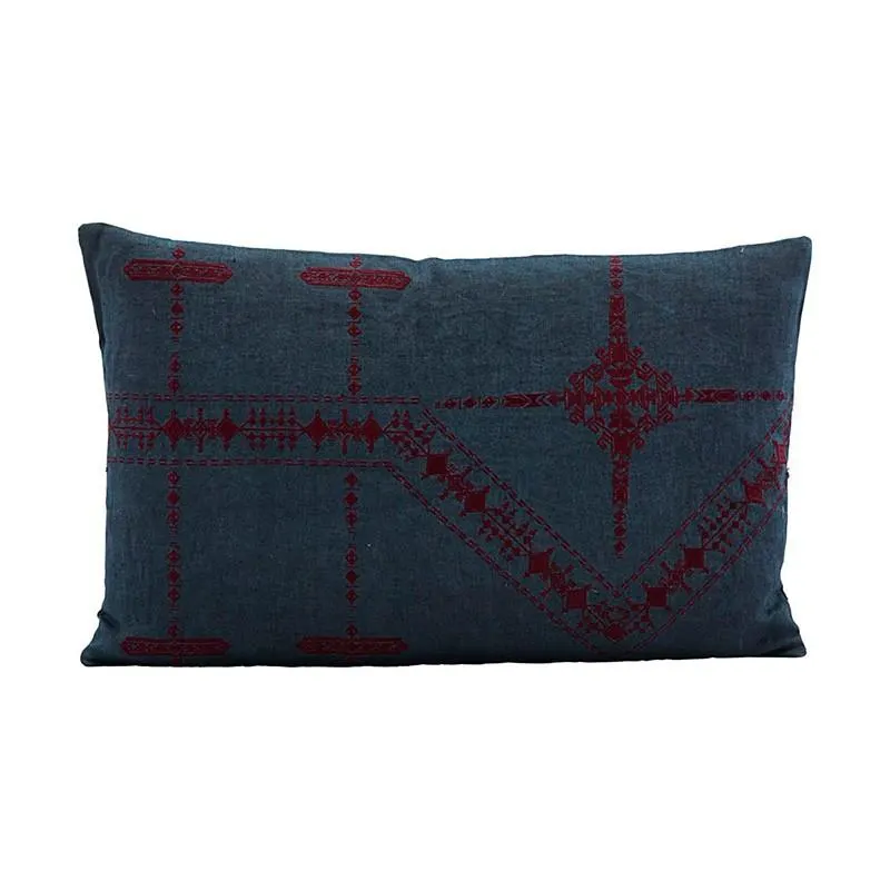 Inka cushion cover, blue