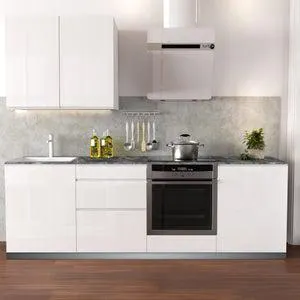Cocina en kit DELINIA ID con altos TOKIO blanco brillo 2.40 m