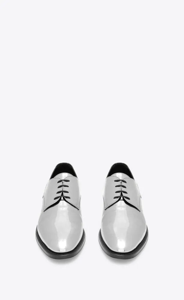 derbies adrien de piel metalizada laminada