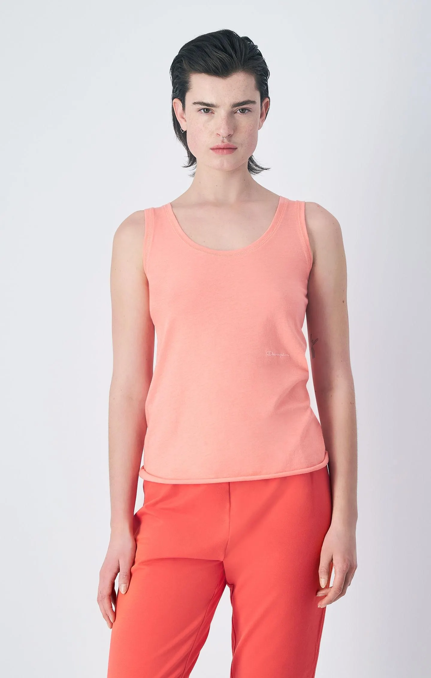 Camiseta de tirantes de algodón de corte crudo