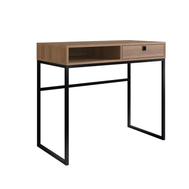 Mesa Escritorio 1 Cajon Negro/Miel 75X90X45 cm