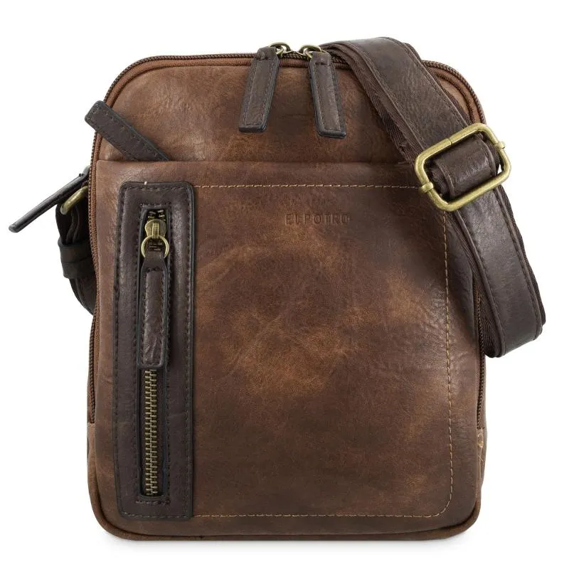 Bolso bandolera mediano hombre en color cuero - Verota