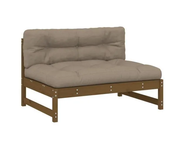 vidaXL sofá central madera maciza de pino marrón miel 120x80 cm