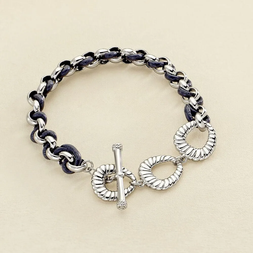 Pulsera de cadena TWIGGY - Plateado / azul oscuro