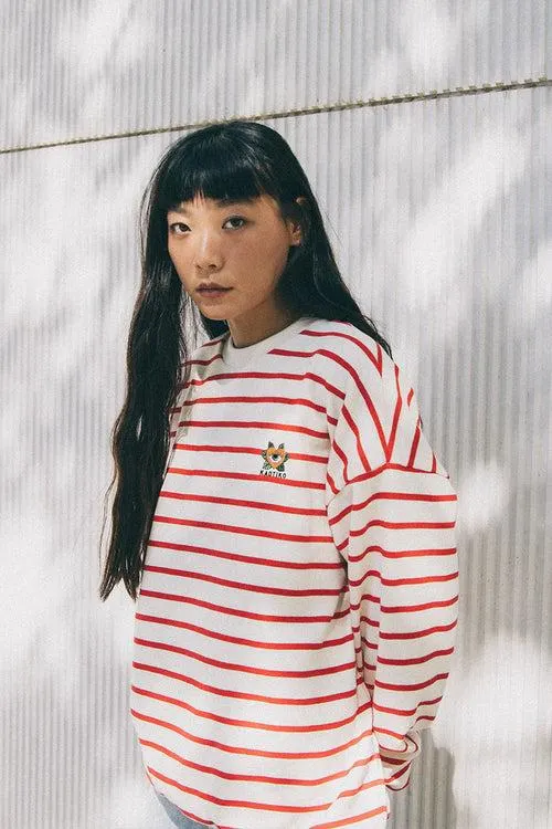 Red Heart Stripes Sweatshirt