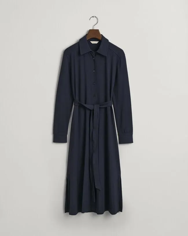 Vestido camisero Slim Fit de punto