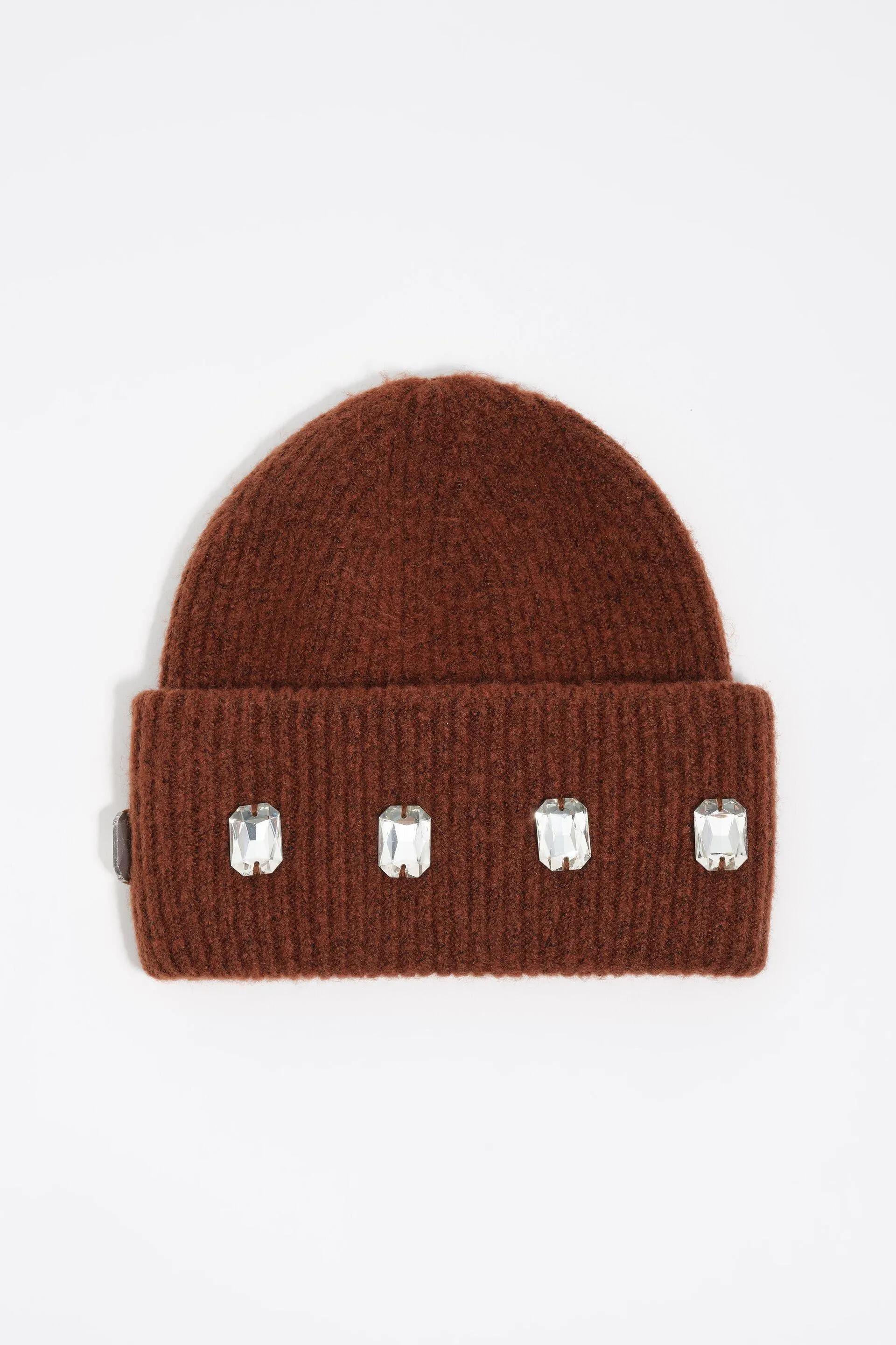 Gorro punto cristales marrón