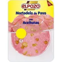 Mortadela de pavo con aceitunas ELPOZO, bandeja 250+25 g