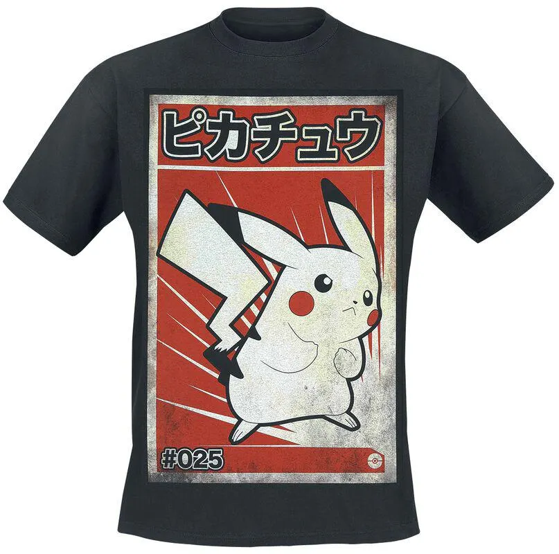 "Pikachu - Poster" Camiseta Negro de Pokémon