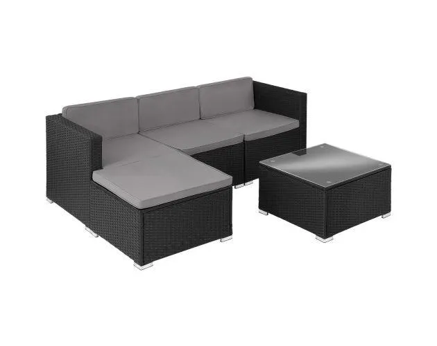 Conjunto de ratán lignano, negro