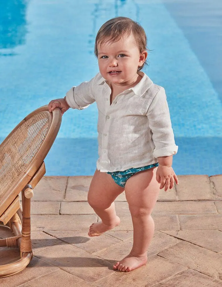 Culetín estampado tortugas azul claro