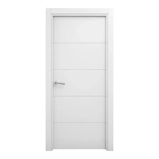 Puerta de Interior maciza lacada Lor blanca 82,5cm derecha con tapajuntas Geom