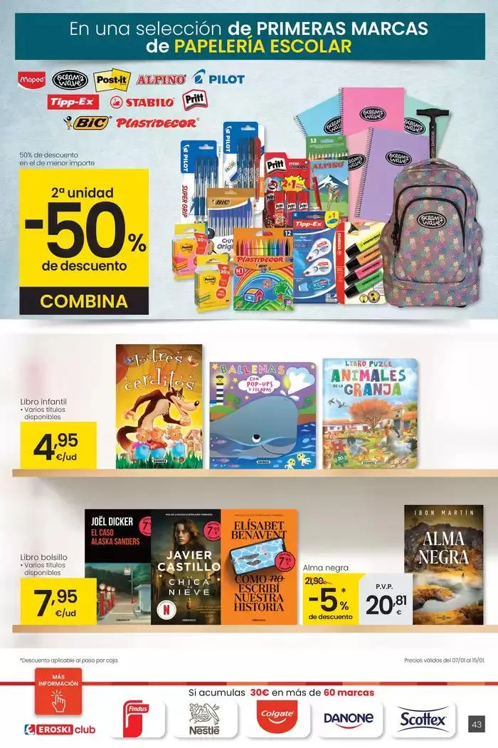 Catálogo de Más de 2000 productos, SIEMPRE A BUEN PRECIO HIPERMERCADOS EROSKI 4 de enero al 14 de enero 2025 - Página 43