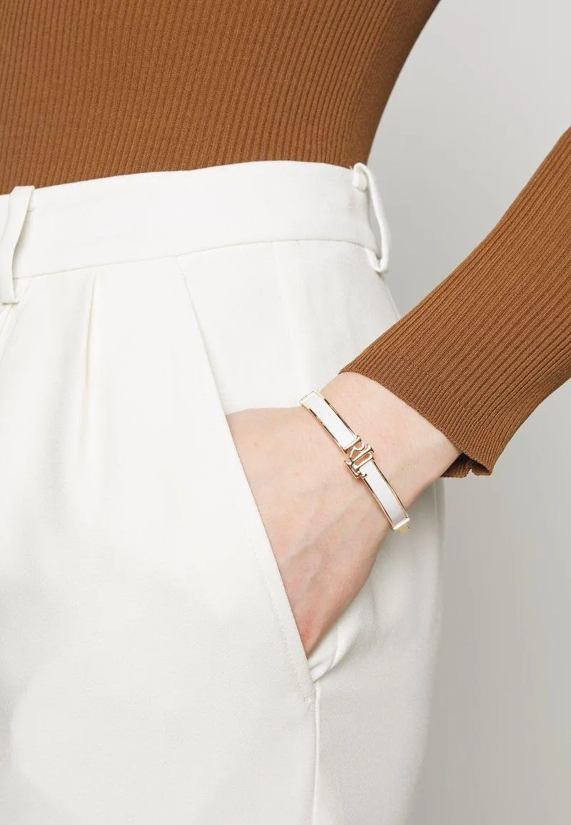 HINGE BANGLE - Pulsera - gold-coloured/white