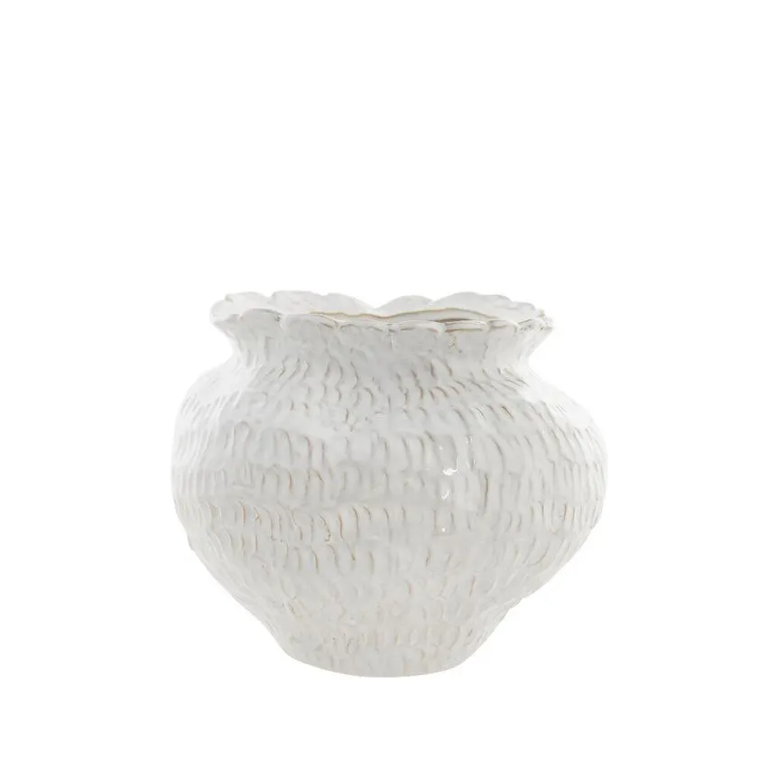 Marlia vase white ceramics H24.5 cm