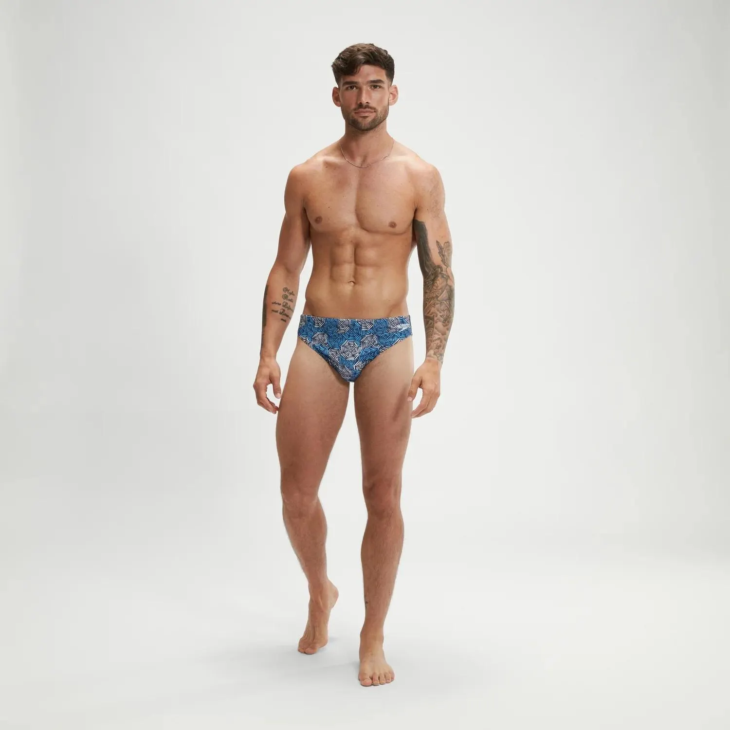 Slip Escape de 5 cm para hombre, azul/blanco