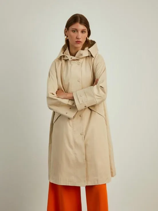 Parka larga repelente al agua