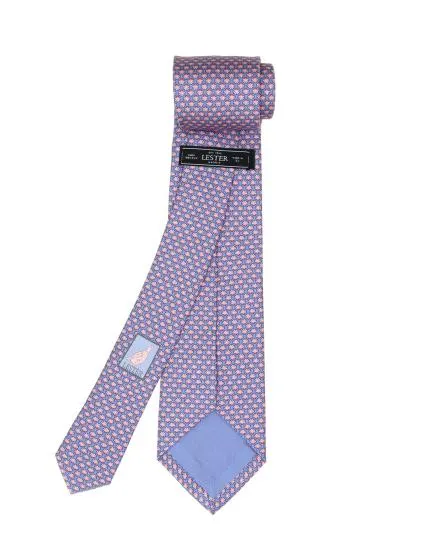 Corbata conchas Azul/rosa