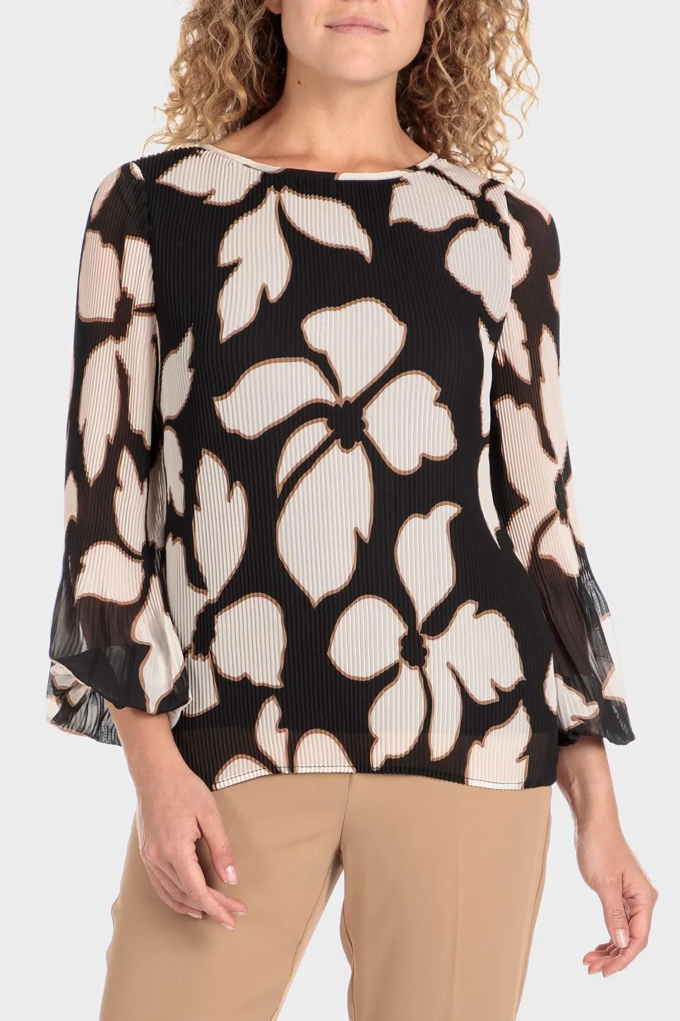 Blouse imprimée plissée