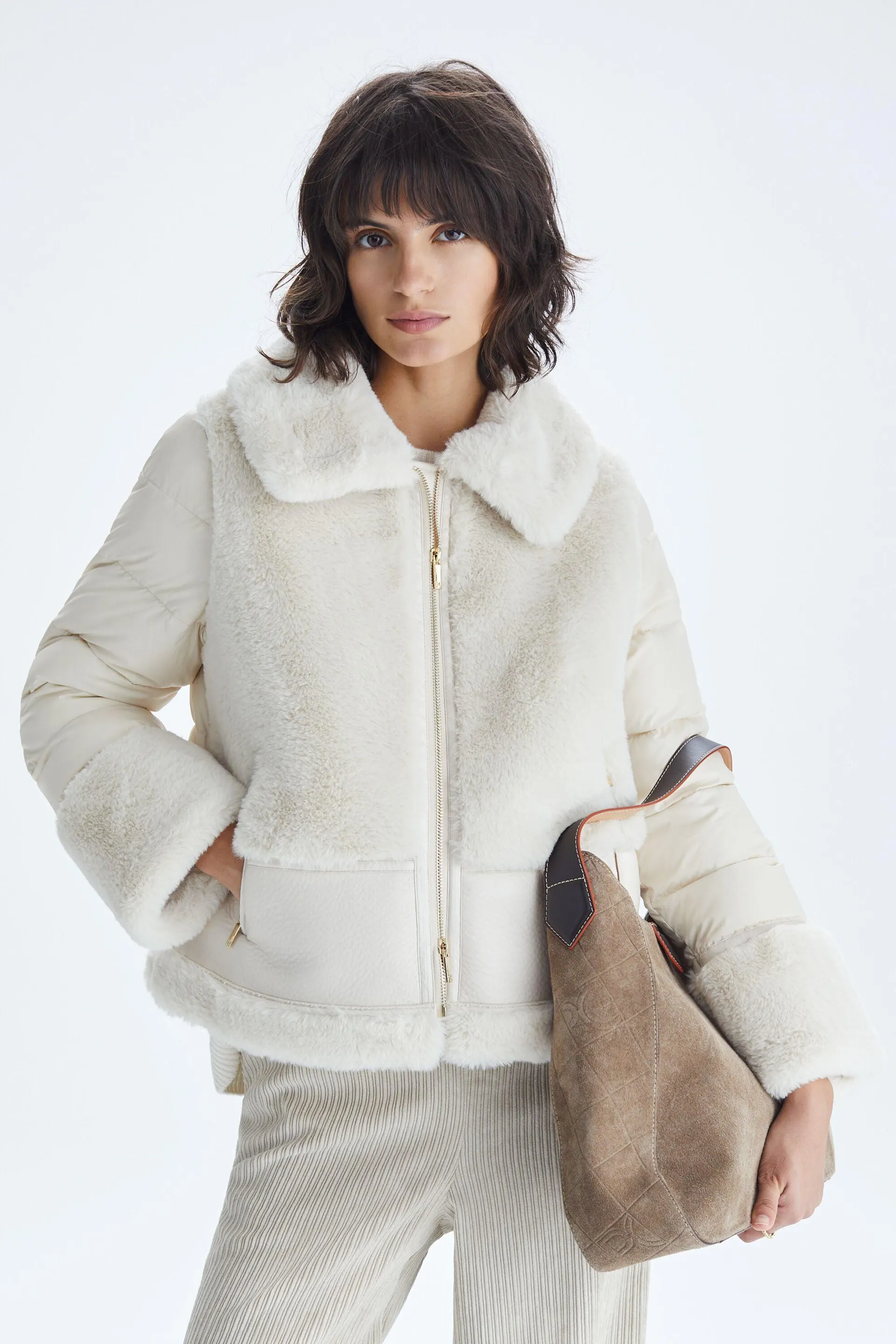 Chaquetón combinado doble faz y nylon