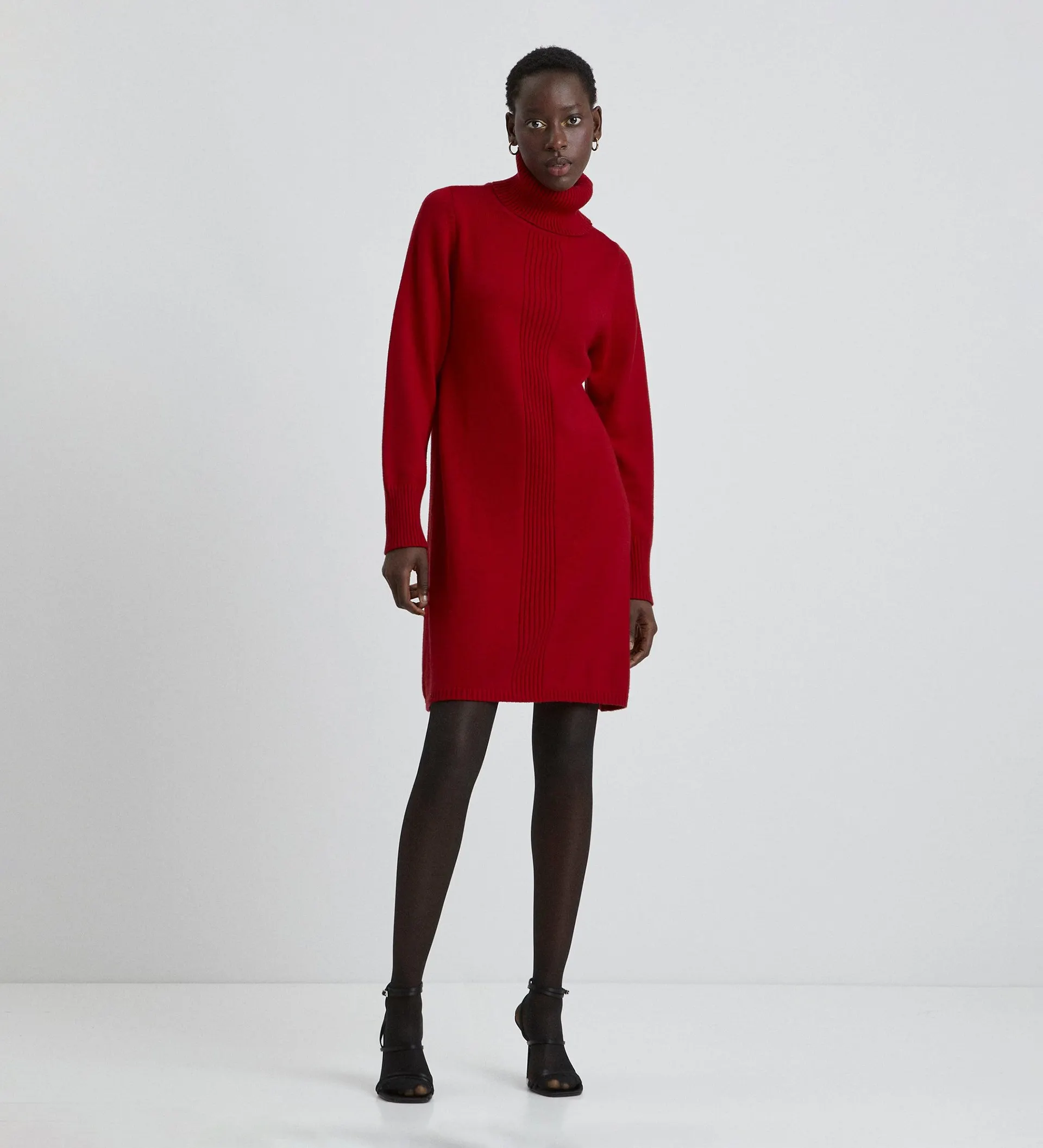 Vestido punto cuello alto