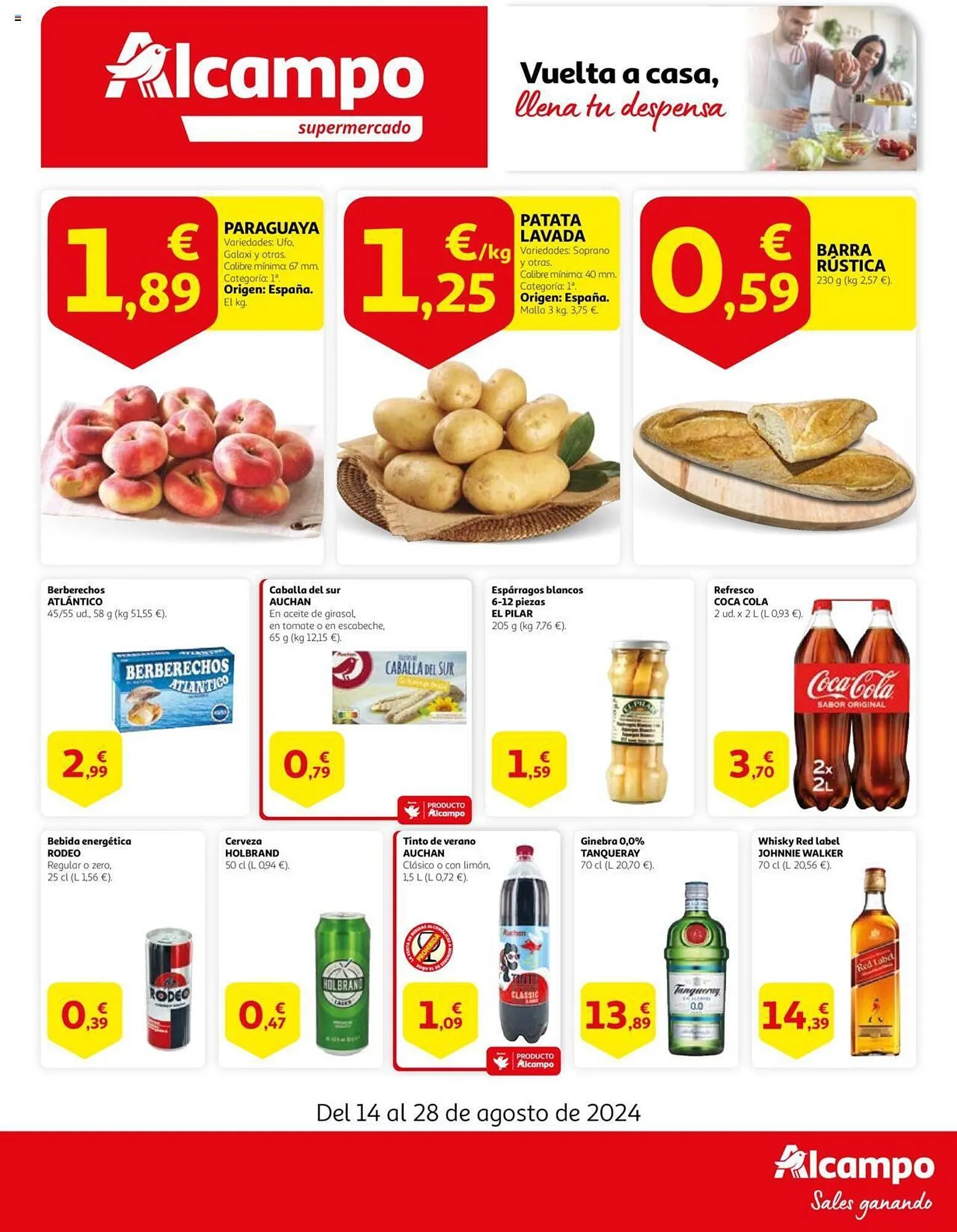 Catálogo de Folleto Alcampo supermercado 14 de agosto al 28 de agosto 2024 - Página 1