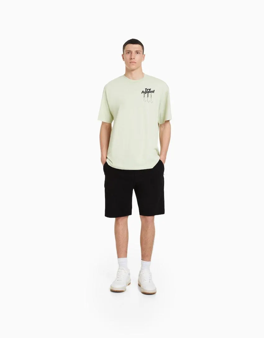 Plush cargo Bermuda shorts