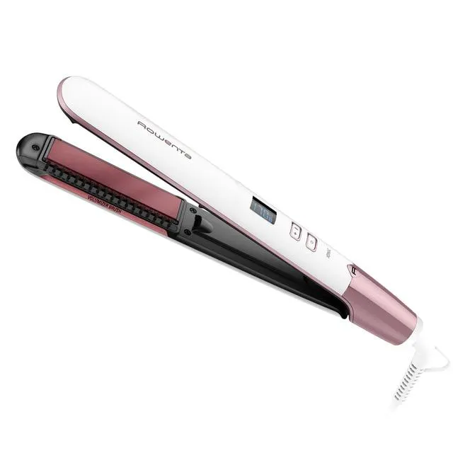 Plancha de pelo Rowenta Volumizer con revestimiento cerámico de cuarzo rosa